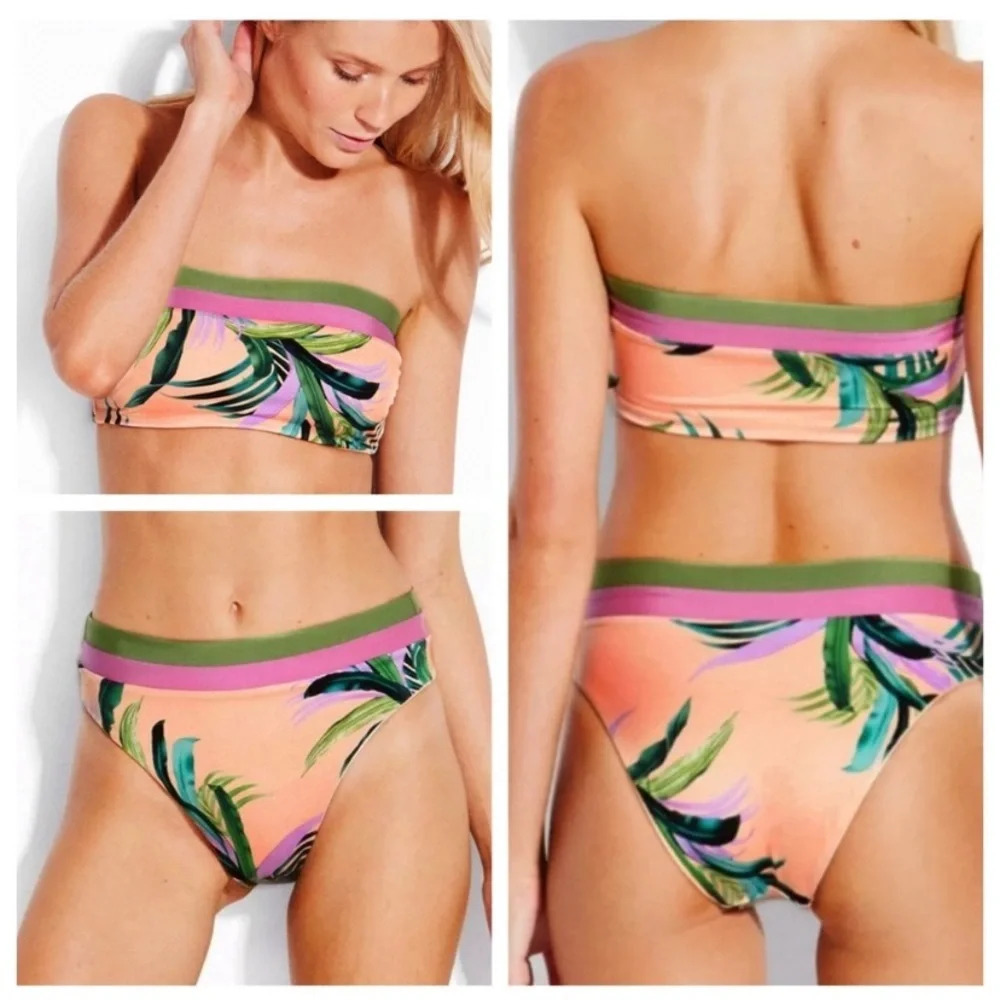 New! Seafolly las palmas strapless bandeau bikini swimsuit 21492